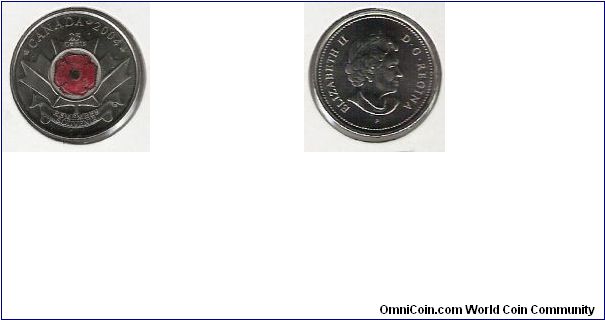 Canada 25 Cent (rememberance day commemerative)
