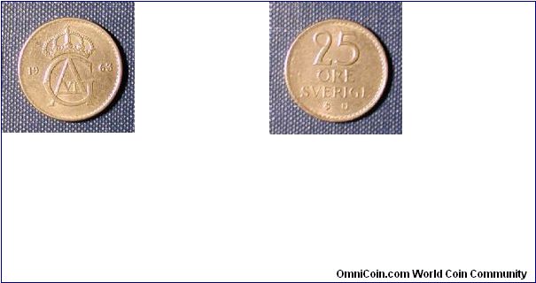 1963 Sweden 25 Ore