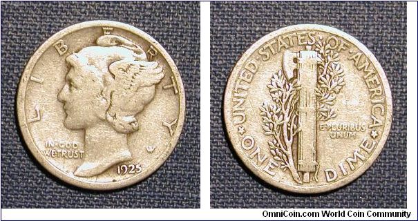 1925 Mercury Dime