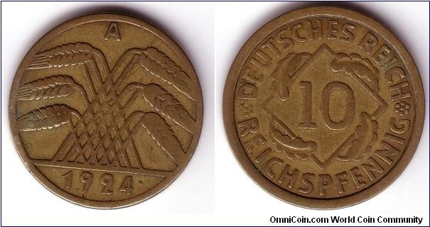 10 Reichspfennig, 1924a