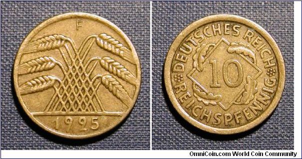 1925 Germany 10 Reichspfennig