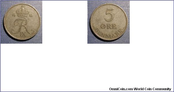 1952 Denmark 5 Ore