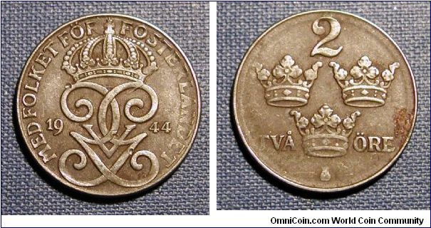 1944 Sweden 2 Ore