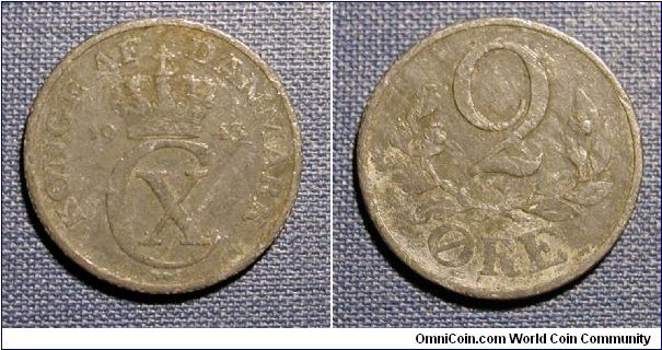 1943 Denmark 2 Ore