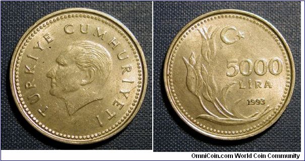 1993 Turkey 5000 Lira