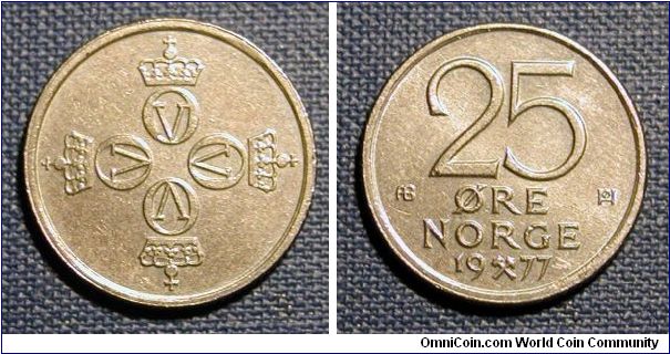 1977 Norway 25 Ore