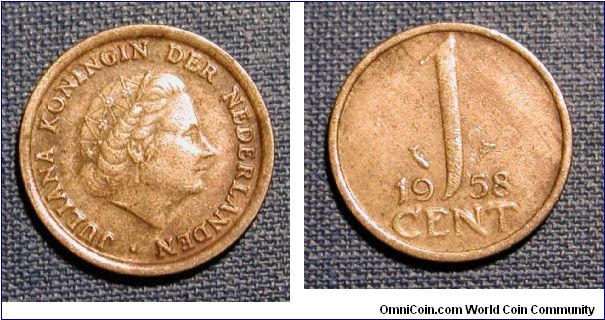 1958 The Netherlands 1 Cent