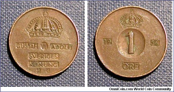 1956 Sweden 1 Ore