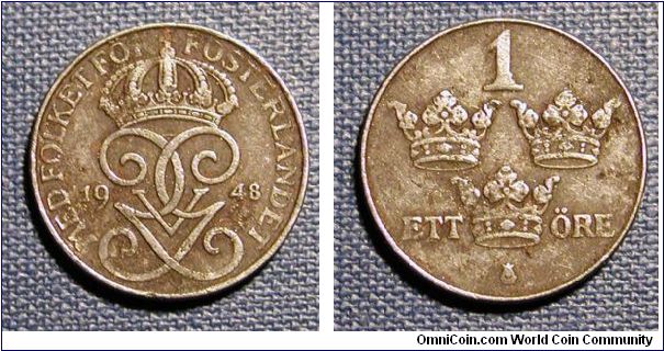 1948 Sweden 1 Ore