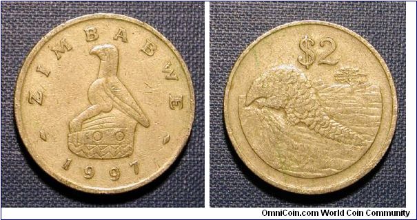 1997 Zimbabwe 2 Dollars