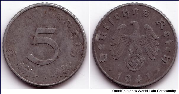 5 Reichspfennig, 1941, A
