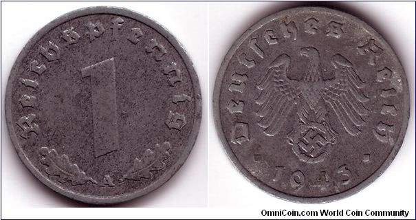 1 Reichspfennig, 1943, A