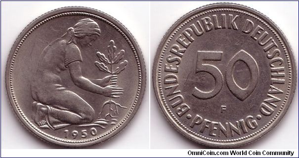 50 Pfennig, 1950, F