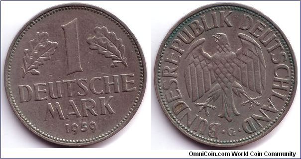 1 Mark, 1959, G (Karlsruhe)