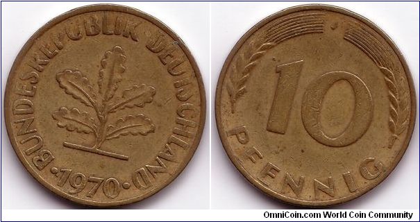 10 Pfennig, 1970, J