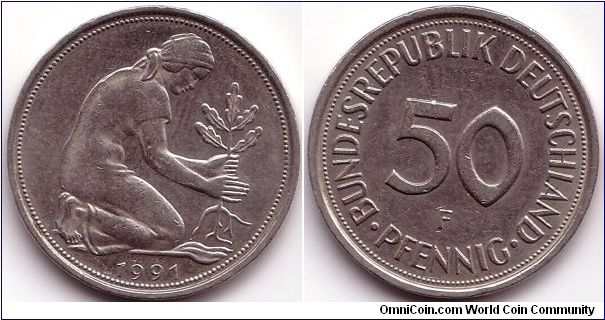 50 Pfennig, 1991, F
