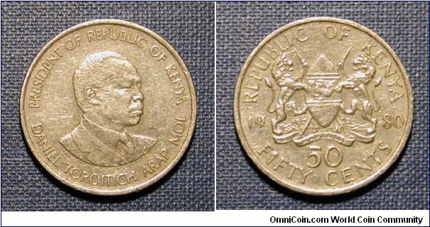 1980 Kenya 50 Cents