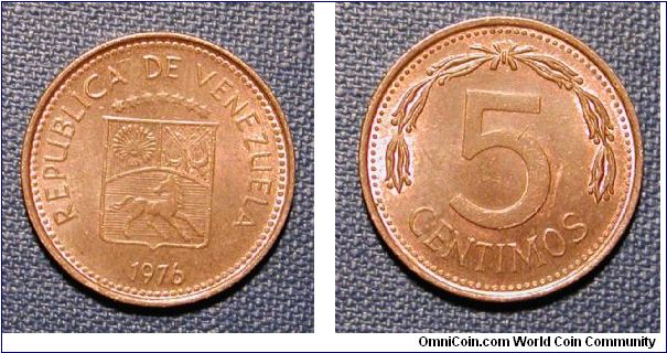 1976 Venezuela 5 Centimos