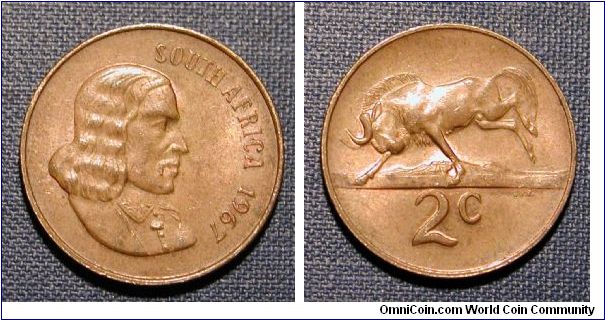 1967 South Africa 2 Cents