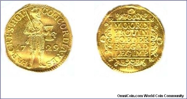 1729 Utrecht, Netherlands ducat BU