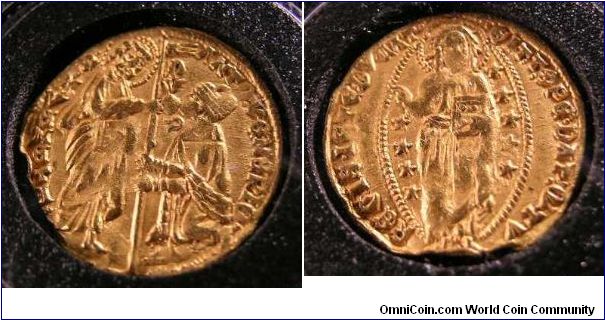 1382-1400 Venetian ducat EF, Doge Antonio Venier. This design was used to strike the famous Venetian gold ducat for over 500 yrs. The longest continuously struck coin the world has ever known.