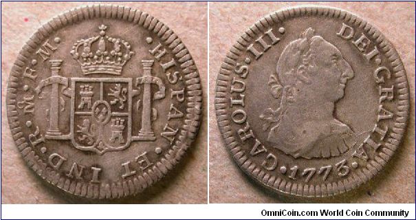 1773 Mexico 1/2 reale