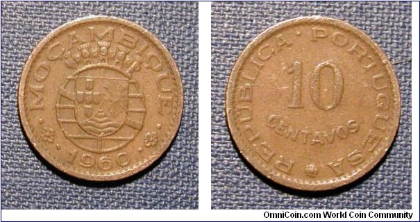 1960 Mozambique 10 Centavos