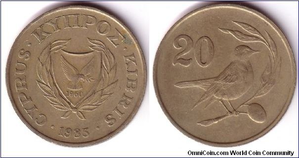 Cyprus, 20 Cents 1983