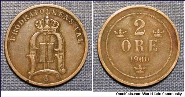 1900 Sweden 2 Ore