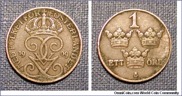 1909 Sweden 1 Ore