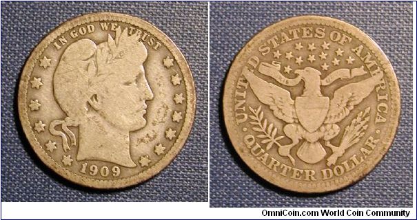 1909 Barber Quarter