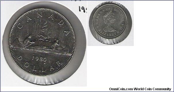 Canada nickel dollar 1980