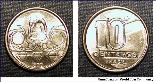1990 Brazil 10 Centavos