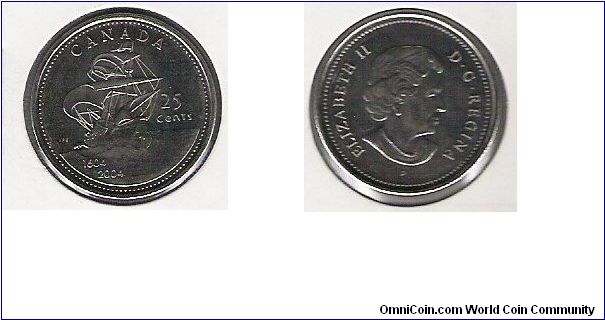 Canada 25 cents 2004