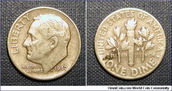 1947 Roosevelt Dime