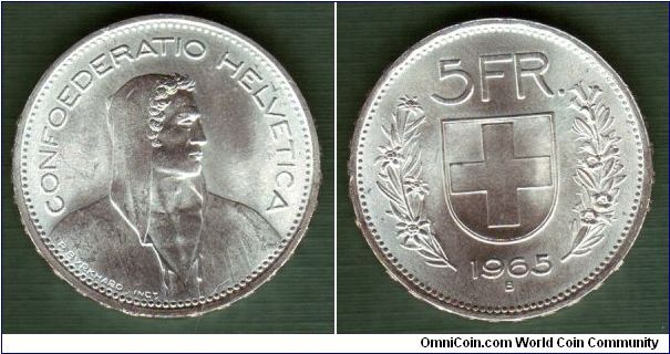 Helvetia 5 Francs - Silver