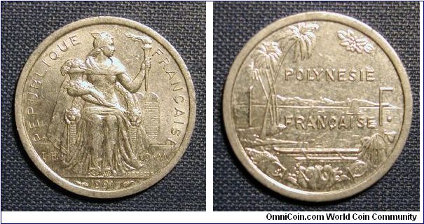 1991 French Polynesia 1 Franc