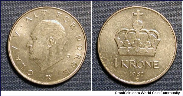 1982 Norway 1 Krone