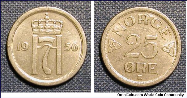 1956 Norway 25 Ore