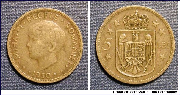 1930 Romania 5 Lei