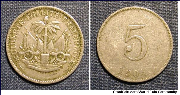 1904 Haiti 5 Centimes