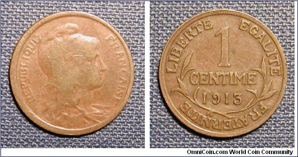 1913 France 1 Centime