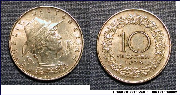 1925 Austria 10 Groschen