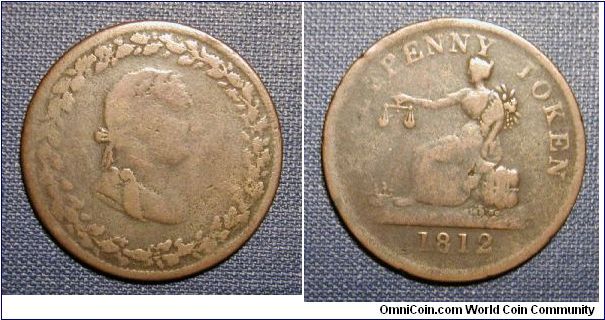 1812 Lower Canada Half Penny Token