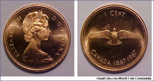 1967 Canada Small Cent. 
Prooflike UNC.