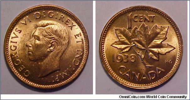1938 Canada Small Cent