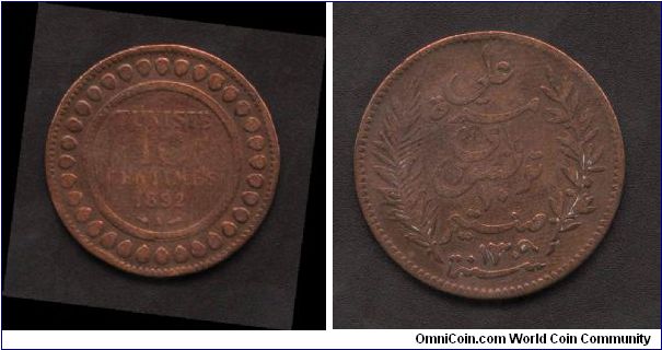 10 Tunisian Cents , Issued 1892 From Baij Ali
Under French Protection .

For Sale to Highest Price