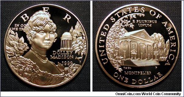 1999-P Dolley Madison Commemorative Silver Dollar Proof