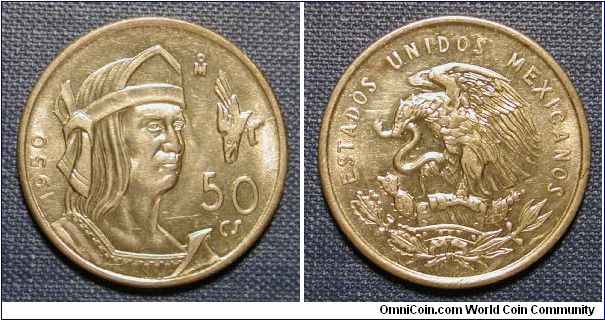 1950 Mexico 50 Centavos