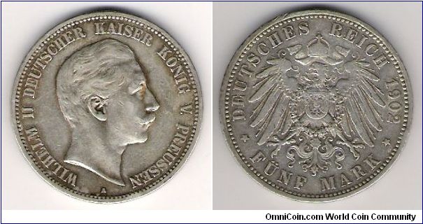 Germany-Prussia 1902 5 mark